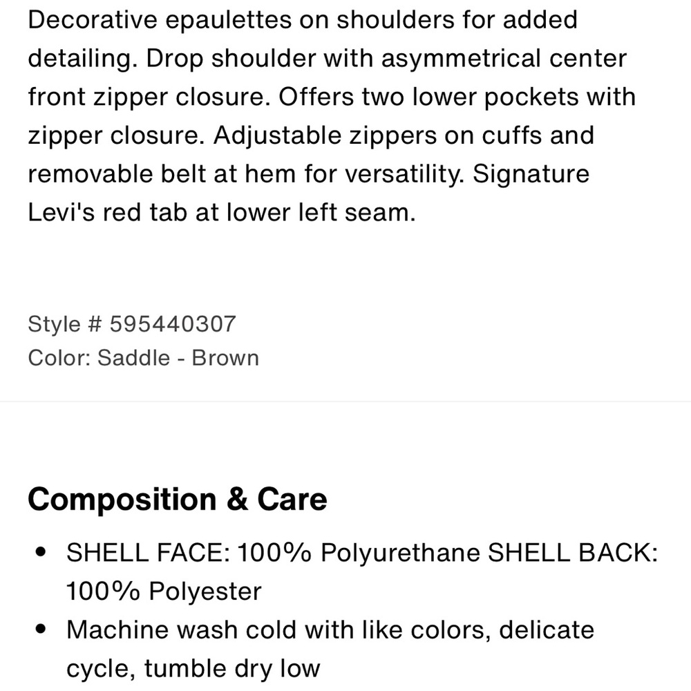 Levi’s belted moto jacket - Picture 3 of 12